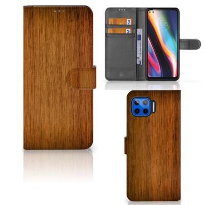 Motorola Moto G 5G Plus | Book Style Case | Donker Hout