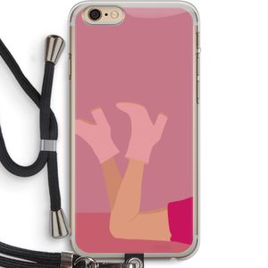 Pink boots: iPhone 6 PLUS / 6S PLUS Transparant Hoesje met koord