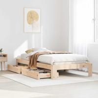 Bedframe zonder matras massief grenenhout 75x190 cm