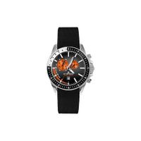 Horlogeband Jacques Lemans 1-1358-ZW Leder/Textiel Zwart 22mm