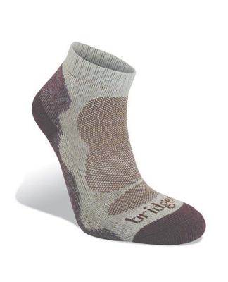 Bridgedale Bamboo Lo Dames Wandelsok Natural/ Aubergine S