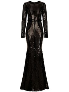 Dolce & Gabbana robe longue brodée de sequins - Noir