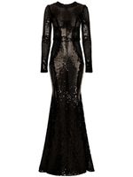 Dolce & Gabbana robe longue brodée de sequins - Noir