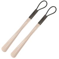 Schoenlepel kunststof - 2x - beige - 40 cm - Schoen instaphulp - Schoenen accessoires