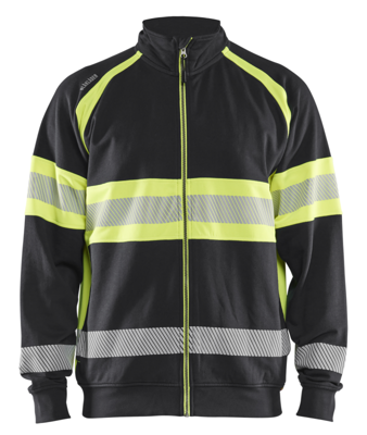 Blåkläder High-Vis sweater 35511158 | Zwart/High-Vis Geel | Maat 4XL - 7330509838754