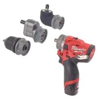 Milwaukee M12 FUEL™ FPDXKIT-202X Accu klop-/schroefboormachine 12V 2.0Ah + 3x Hulpstukken in HD-Box - 4933464138