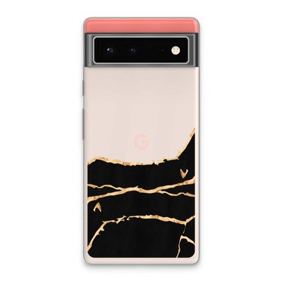 Gouden marmer: Google Pixel 6 Transparant Hoesje