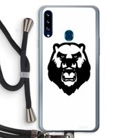 Angry Bear (white): Samsung Galaxy A20s Transparant Hoesje met koord