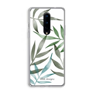 Tropical watercolor leaves: OnePlus 8 Transparant Hoesje