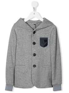 Emporio Armani Kids blazer à patch logo - Gris