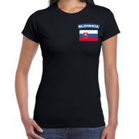 Slovakia t-shirt met vlag Slowakije zwart op borst voor dames