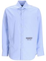 DSQUARED2 logo-print cotton shirt - Bleu