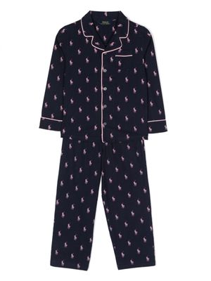 Ralph Lauren Kids pyjamas à imprimé Polo Pony - Bleu
