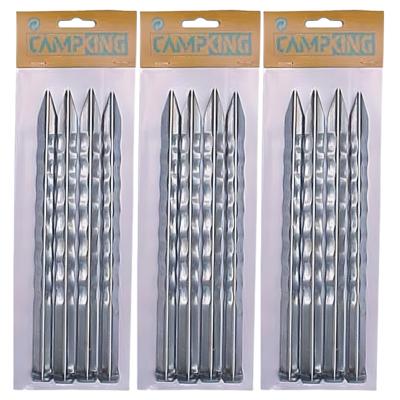 Camping tentharingen set - Zak met 30x kartelharingen - H24 cm - kamperen - scheerlijnen vastzetten