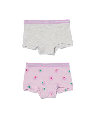 HEMA Kinderboxers katoen/stretch - 2 stuks lila (lila)