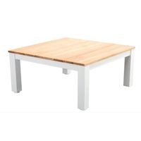 Yoi - Midori coffee table 75x75cm. alu white/teak - thumbnail