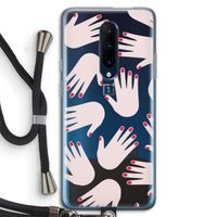 Hands pink: OnePlus 7 Pro Transparant Hoesje met koord