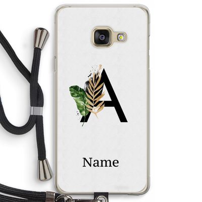 Charcoal Flora: Samsung Galaxy A3 (2016) Transparant Hoesje met koord