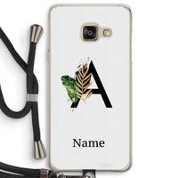 Charcoal Flora: Samsung Galaxy A3 (2016) Transparant Hoesje met koord