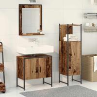 3-delige badkamerkastset oud hout gefabriceerd hout