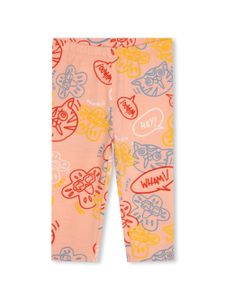 Kenzo Kids legging en coton à imprimé graphique - Tons neutres