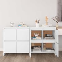 Dressoirs 2 st 70x41x75 cm bewerkt hout wit