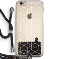 Zwart-witte kubussen: iPhone 6 / 6S Transparant Hoesje met koord