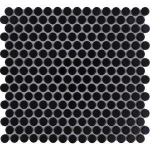 The Mosaic Factory Venice ronde mozaïek tegels 32x29 zwart mat