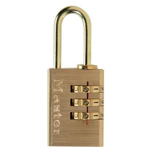 Masterlock 20mm - aluminium body with brass finish - 21mm brass plated steel shac - 620EURD