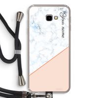 Marmer in stijl: Samsung Galaxy J4 Plus Transparant Hoesje met koord