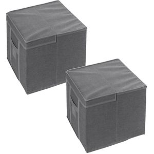 2x Stuks dekbed/kussen opberghoes antraciet grijs met vacuumzak 40 x 40 x 25 cm - Opberghoezen