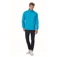 B&C Windbreaker - sirocco windjas - turquoise blauw - heren met capuchon B&C Windbreaker - sirocco windjas - turquoise blauw - heren met capuchon