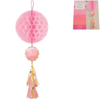 Amscan Honeycomb oh baby! roze 75 cm | 12 stuks