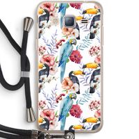 Bloemen tukan: Samsung Galaxy J3 (2016) Transparant Hoesje met koord