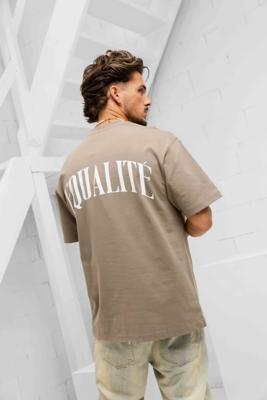 Equalité Oliver Oversized T-Shirt Heren Lichtbruin - Maat XS - Kleur: Taupe | Soccerfanshop