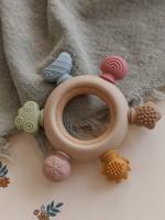 Sensorische bijtring van silicone hout