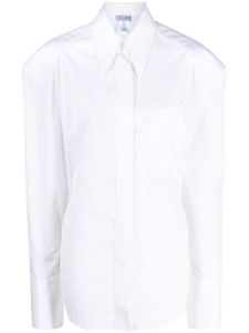 Mugler chemise en coton à dos ouvert - Blanc