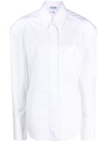 Mugler chemise en coton à dos ouvert - Blanc