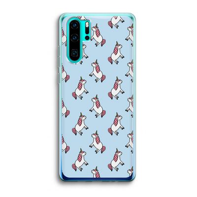 Eenhoorns overal: Huawei P30 Pro Transparant Hoesje