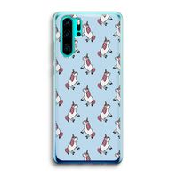 Eenhoorns overal: Huawei P30 Pro Transparant Hoesje