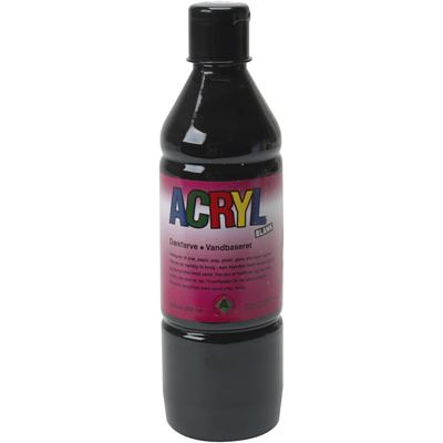 Acryl Verf, zwart, 500 ml/ 1 fles