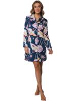 Dames Pyjama jurk Satijn - Blauw - Satijnen dames nachthemd - Nachtjapon