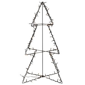 Anna's Collection Verlichte 3D kerstboom - 77 cm - zwart - metaal - 120 led