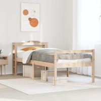 Seniorenbed met hoofdbord massief grenenhout 100x200 cm