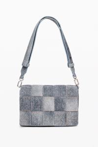 Tas met gevlochten denim-effect - BLUE - U