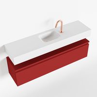 Toiletmeubel Mondiaz Andor | 120 cm | Meubelkleur Fire | Lex vrijhangend wastafel Talc Midden | 1 kraangat