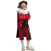 Piet verkleed kostuum 4-delig - rood/zwart - polyester - voor kinderen 128 (8 jaar)  - - thumbnail