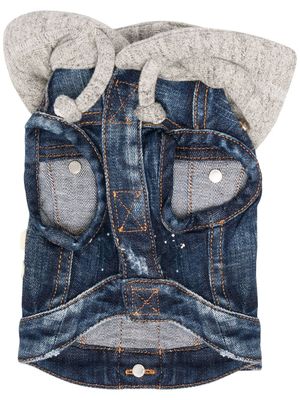 DSQUARED2 veste en denim à capuche pour chien - Bleu