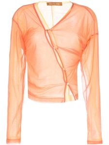 Rejina Pyo blouse asymétrique à boutonnière - Orange