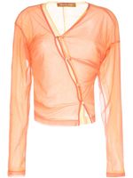 Rejina Pyo blouse asymétrique à boutonnière - Orange